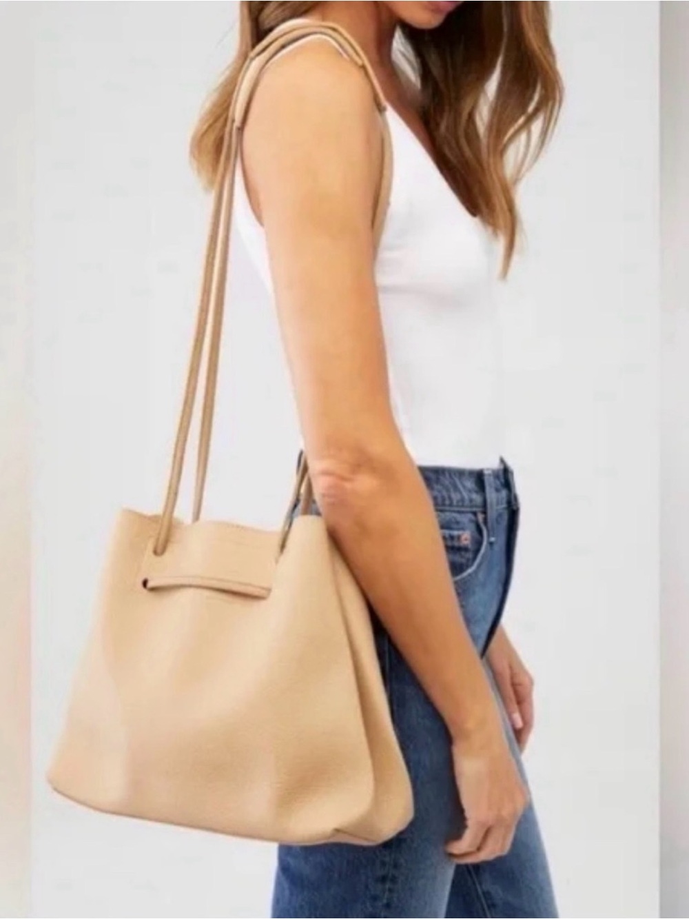 🤍👜 8 OTHER REASONS FAUX PEBBLED LEATHER SHOULDER TOTE 👜🤍NWT